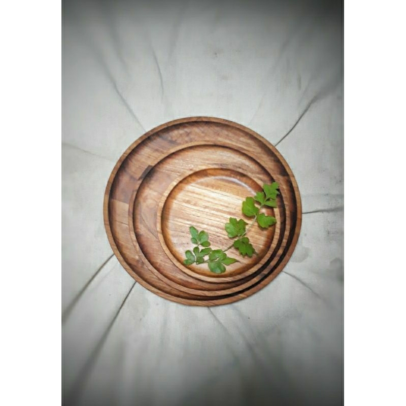 Piring Kayu Jati 15cm