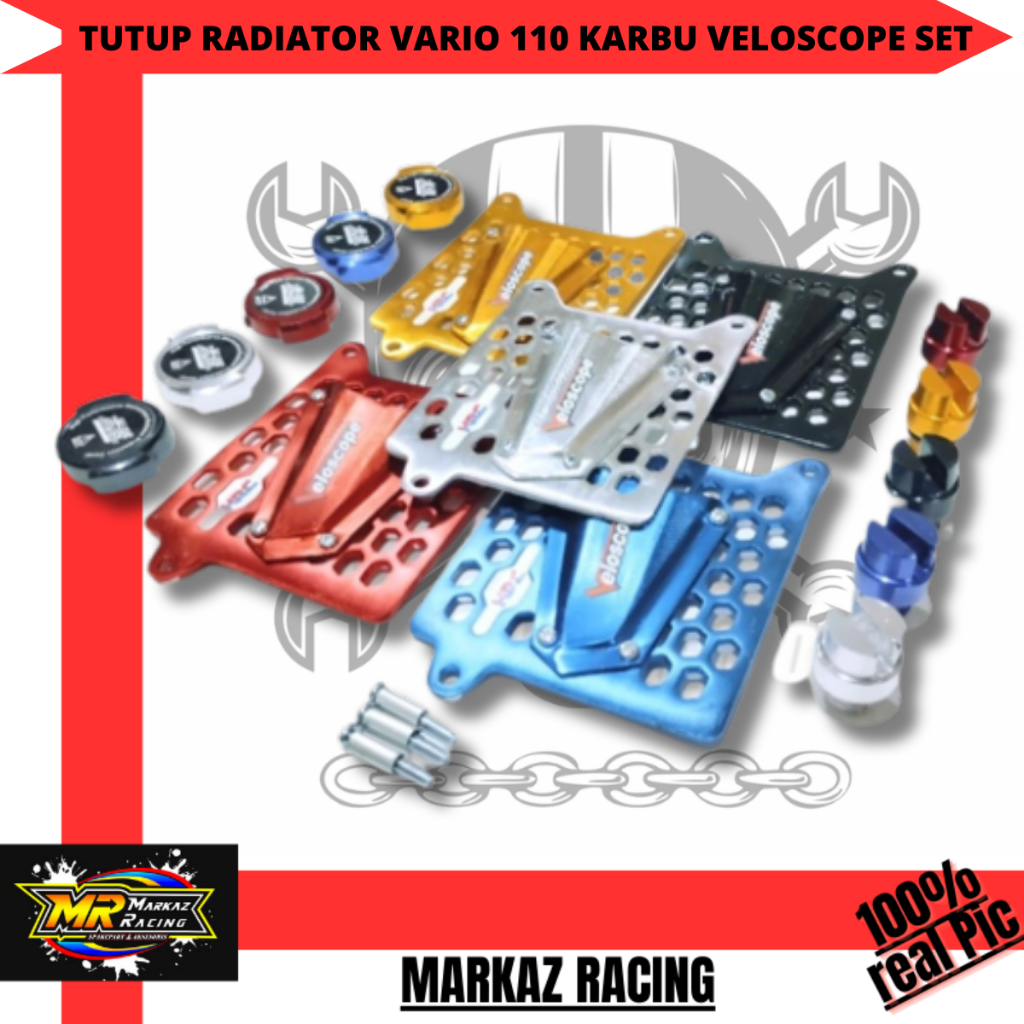 Tutup Radiator Vario 110 Karbu Veloscope Bagian Atas dan Samping Set Tutup Oli Variasi 5 Varian Warn