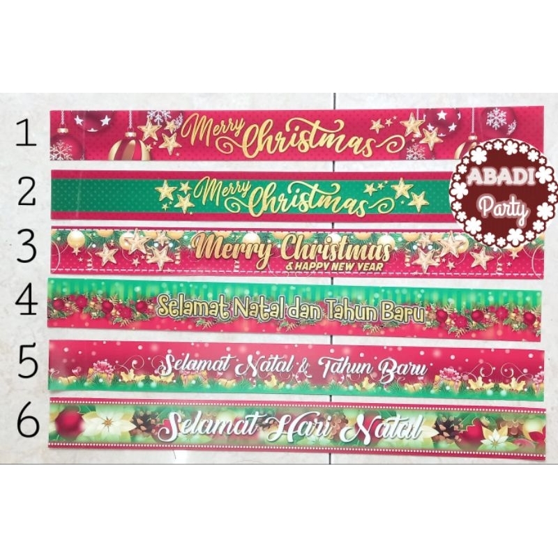 

PITA PARCEL Harga per 10lembar Natal Tahun Baru/Pita Natal/Pita Christmas/Selempang Parcel/Pita Toples/Papper Belt Natal