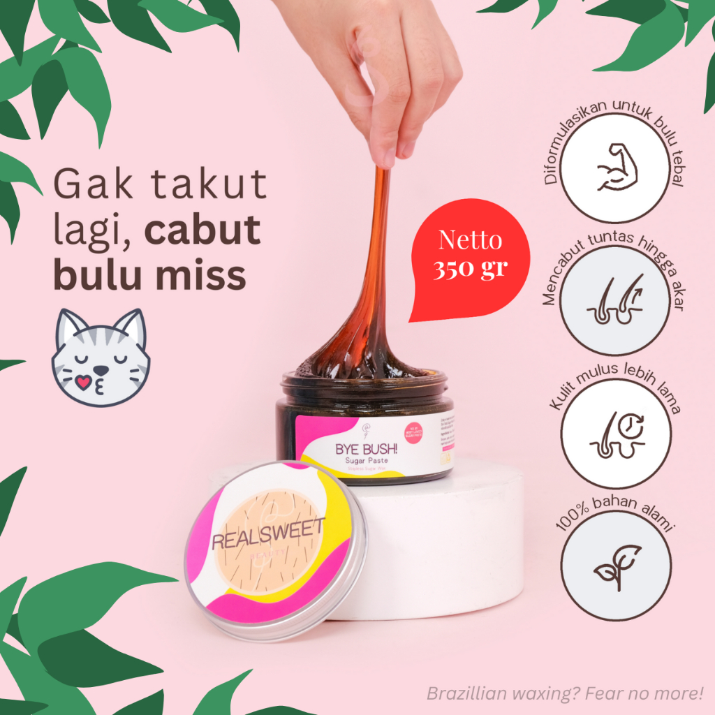 Bye Bush Sugaring Paste 350 gr | COD Pencabut Bulu Miss V Ketiak Jenggot Kumis Brazilian Brazillian 