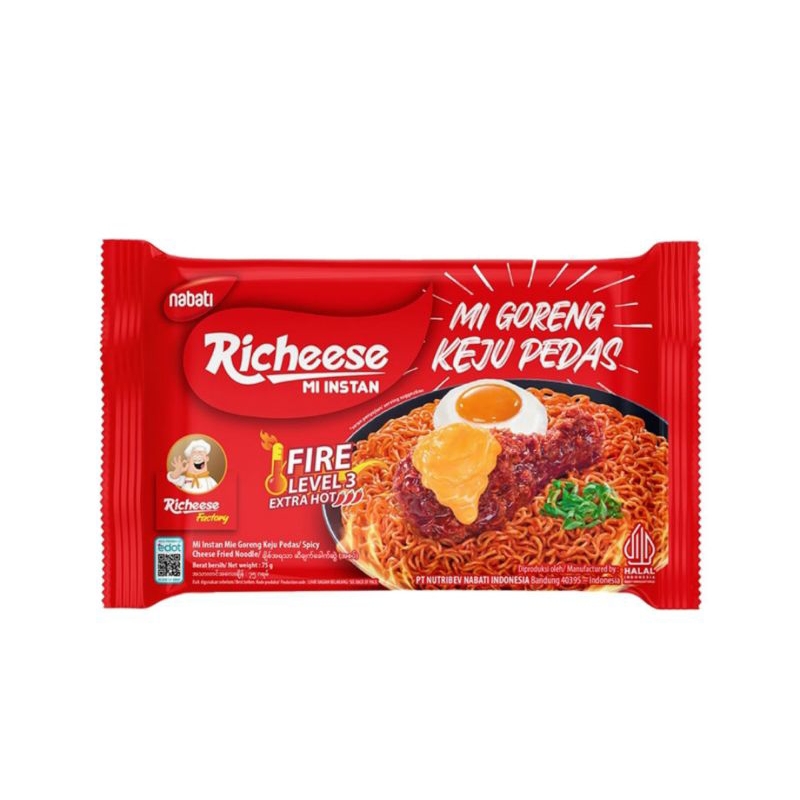 

Richeese Mi Goreng Keju Fire Level 3 Extra Hot 75 g