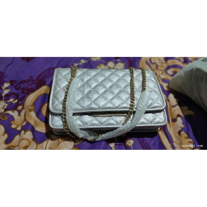 Sling bag Ck silver rantai
