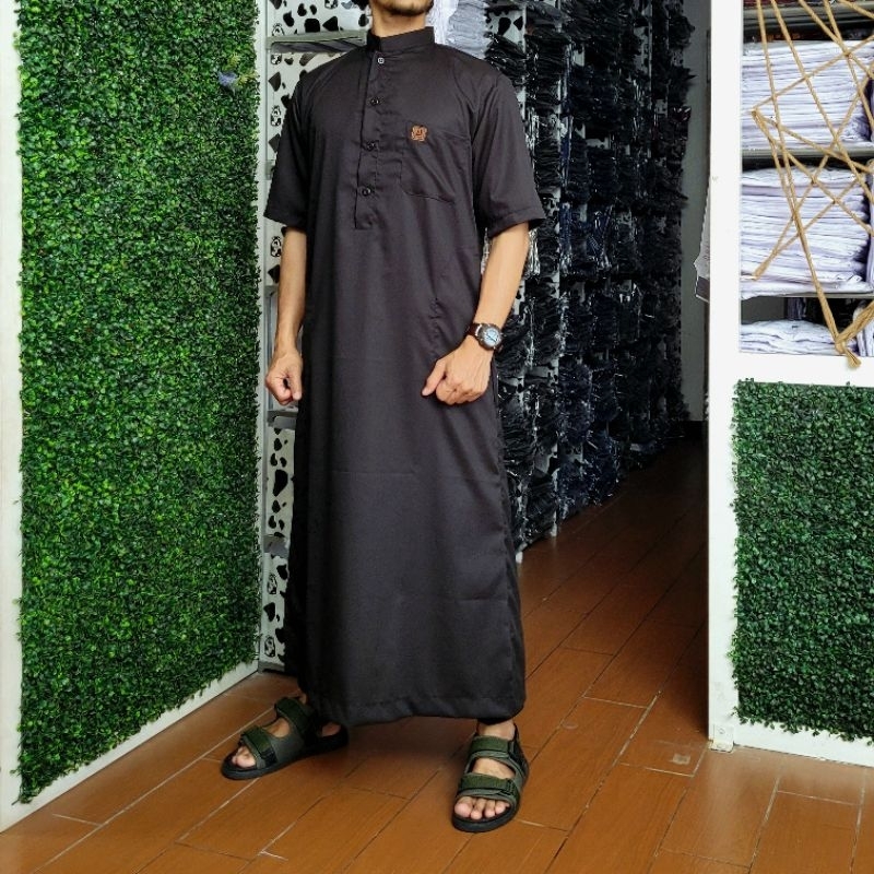 gamis pria jubah pria polos lengan pendek