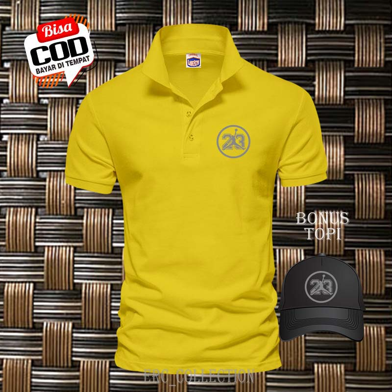 Kaos Polo Shirt Jordan Bulat 23 Kiri Silver Bonus Topi..... /Baju Kaos Kerah Pria & Wanita Premium Q