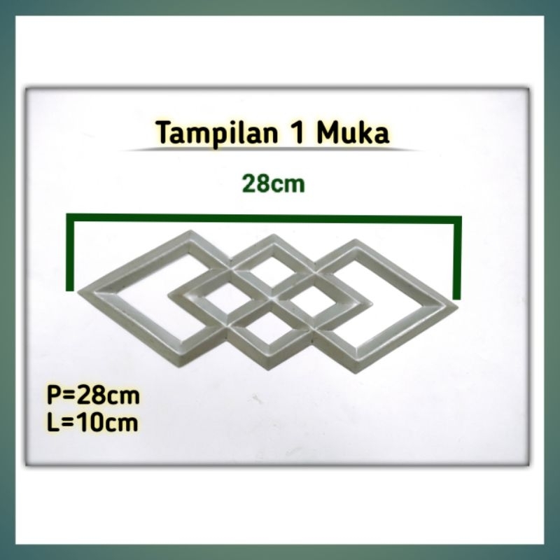 Wajik Susun 3 Tampilan 1 muka Ornamen Hiasan Pagar Besi
