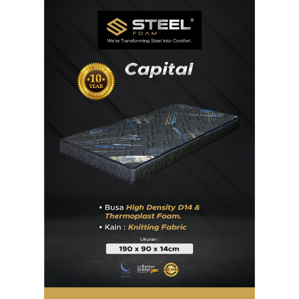 Kasur Busa Tilam Busa Tahan Lama Steel Foam CAPITAL GARANSI 10 TAHUN