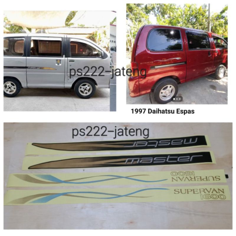 Sticker stiker list body zebra espass master super van 1600/ stiker master minibus/ stiker super van