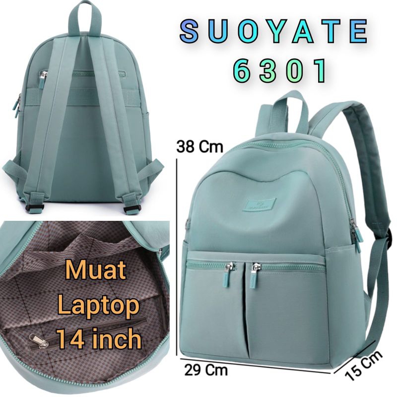 SUOYATE  6301 - TAS RANSEL FASHION WANITA ANTI AIR(Muat Laptop 14")
