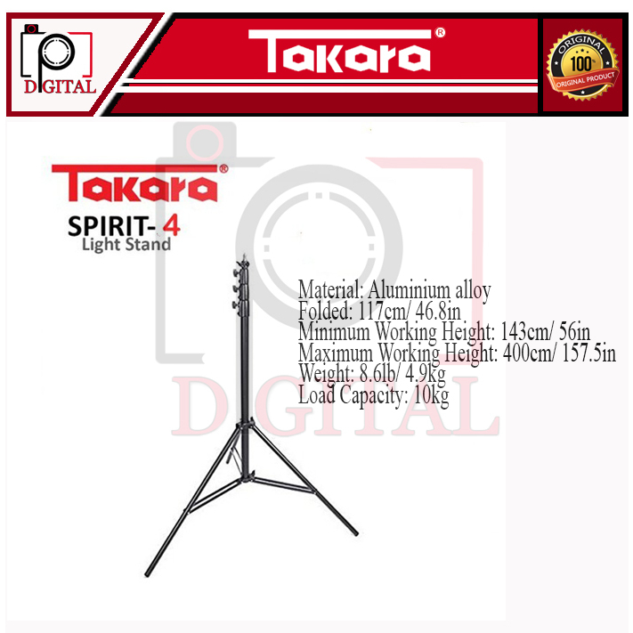 Takara Spirit 4 Lightstand With Air Cushion - Stand Lampu LED Tripod