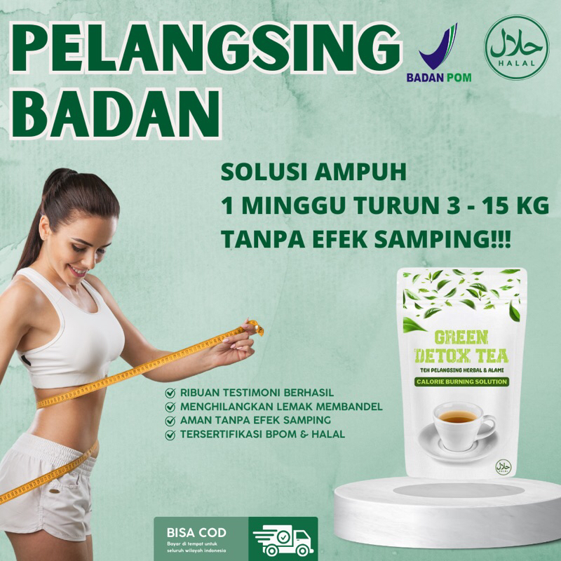 

GREEN DETOX TEA Pelangsing Badan dan Pembakar Lemak Perut Buncit-Teh pelangsing badan efektif-Pelangsingberat herbal alami-Minuman penurun berat badan-Teh herbal untuk diet-Teh pelangsing tubuh terbukti-pelangsing ampuh-Minuman detoksifikasi tubuh-penurun