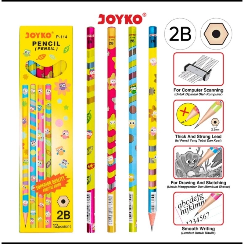 

Pencil Pensil Joyko P-114 2B 1pcs