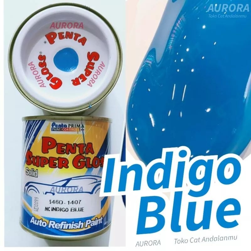 Cat Penta Super Gloss NC Indigo Blue 200ml Biru Solid Biru Muda Mengkilap Duco Duko