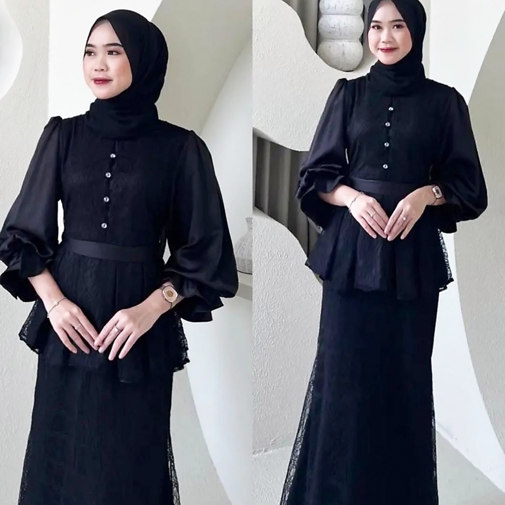 Baju Gamis Maxi Dress Longdress Sage Pesta Lebaran Wanita Muslim Dewasa Busui Mewah Elegan Anggun Tr