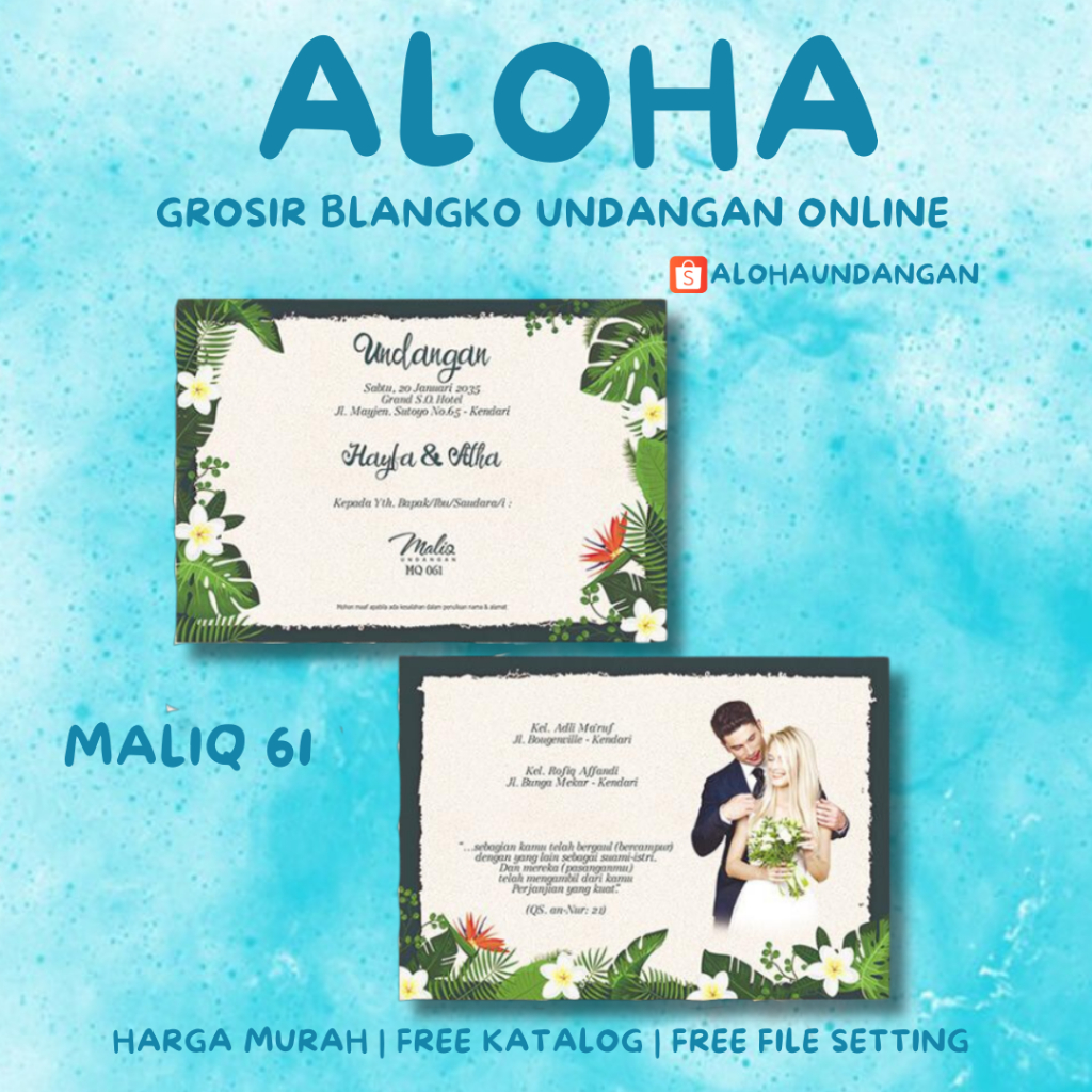 BLANGKO UNDANGAN NIKAH MURAH MALIQ 61 | Aloha Undangan