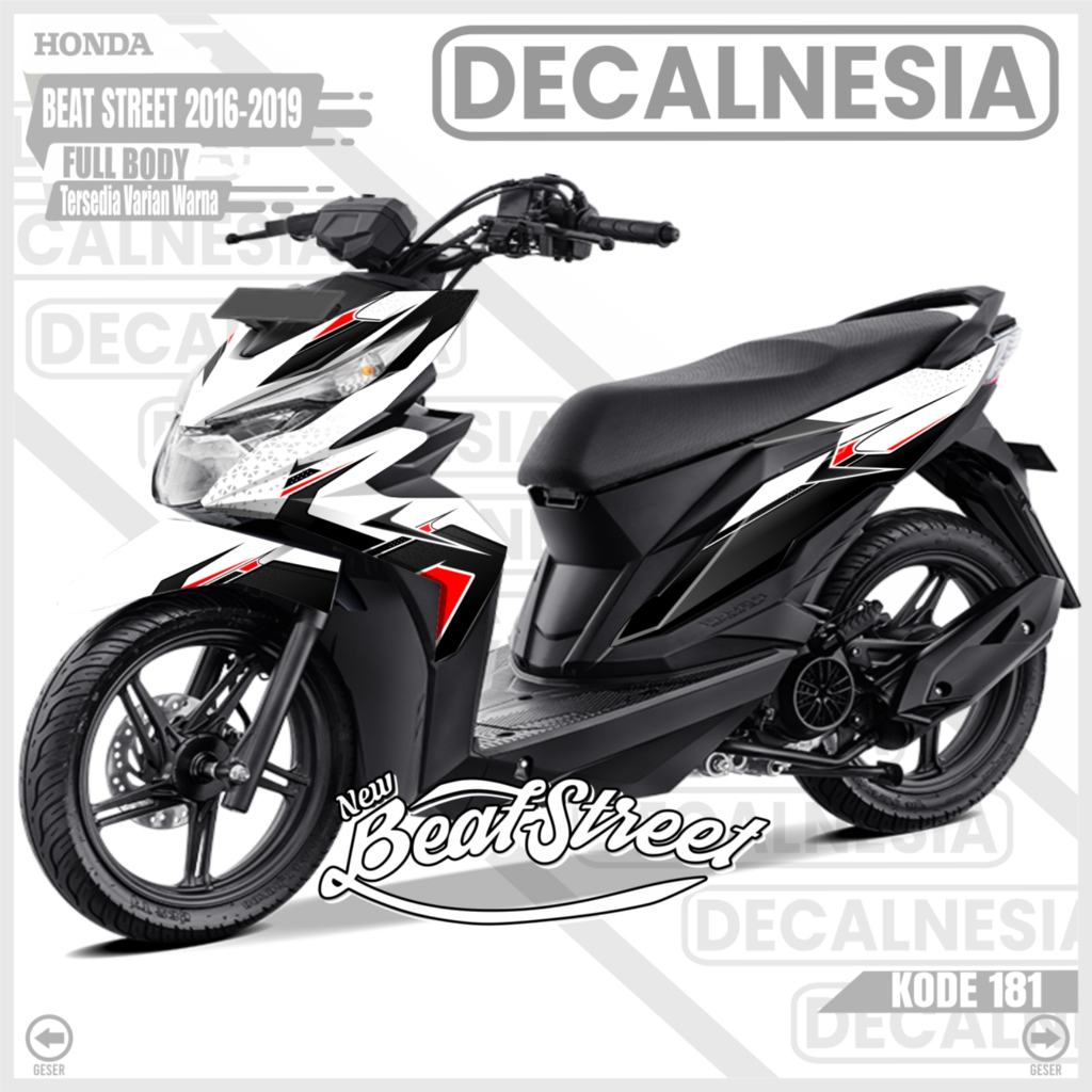 Stiker Decal Motor Beat Street Old  2016 2017 2018 2019 Full Body Variasi Modifikasi C181