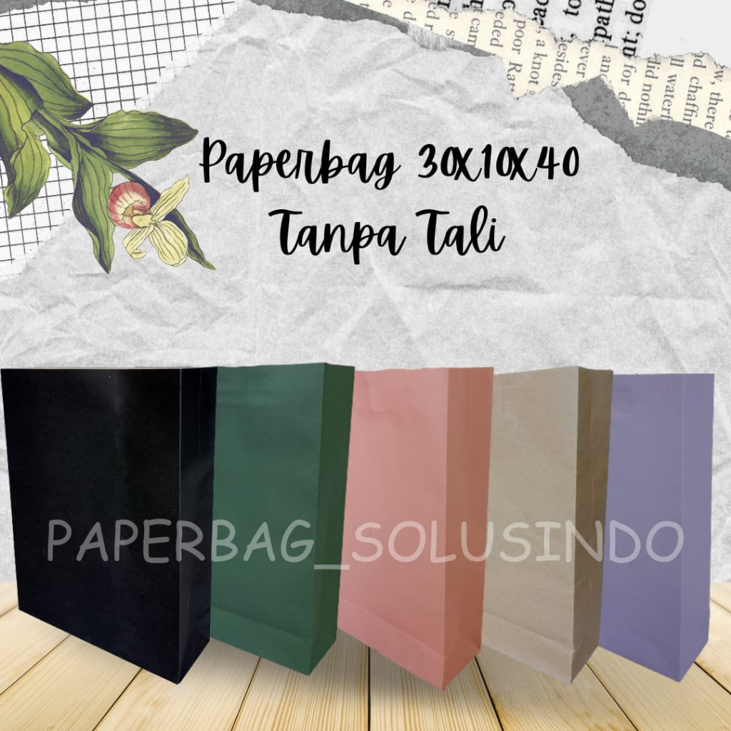 

Paperbag / Kantong Kertas / Kantong Belanja / PAPER BAG 30X10X40 TANPA TALI UKURAN BESAR