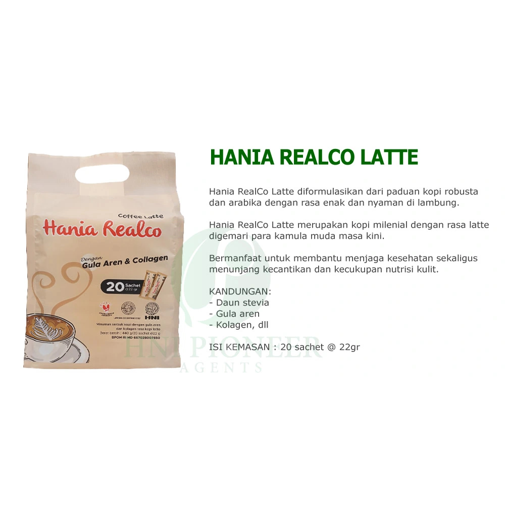 

❤️HNI❤️ Hania Realco Coffee Latte isi 20 sachet HPAI HNI