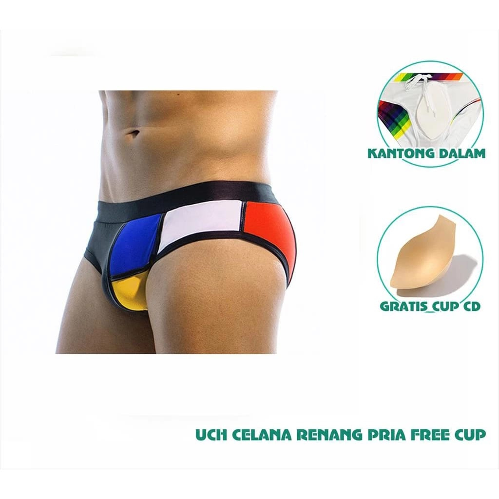 CELANA RENANG PRIA UCH SEGITIGA GRATIS CUP