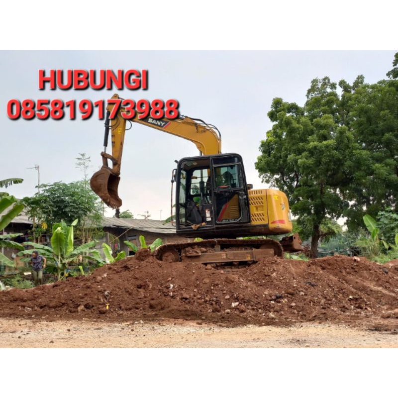 Gali Kolam Urugan  Puing Tanah Merah Campur Pengurugan Uruk Puing