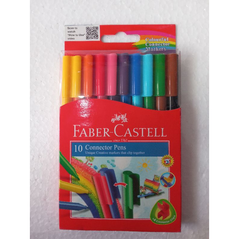 

CONNECTOR PEN 10 WARNA MERK FABER CASTEL ,KLIR AIR WARNA,SPIDOL WARNA WARNI