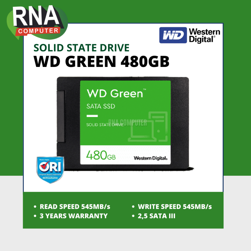 SSD WD GREEN 480GB SATA III 2,5" ORIGINAL