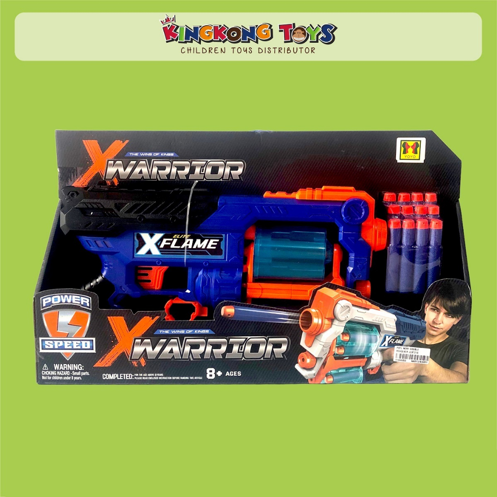 Pistol Nerf Double Revolver /  Mainan Anak Pistol Tembakan Nerf Soft Gun Dengan Peluru Busa Mainan A