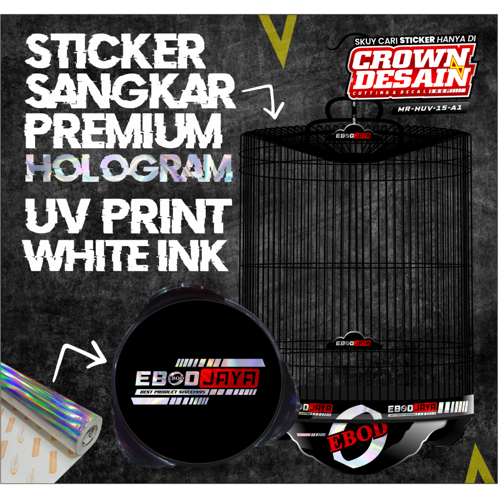 (COD) Decal Stiker Sangkar Murai EBOD JAYA No 1 2 3 - Stiker Decal Tebok Bulat Hologram UV Custom De