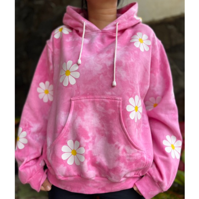 Hoodie Tiedye Pink Daisy Lucu / Oversize Hoodie