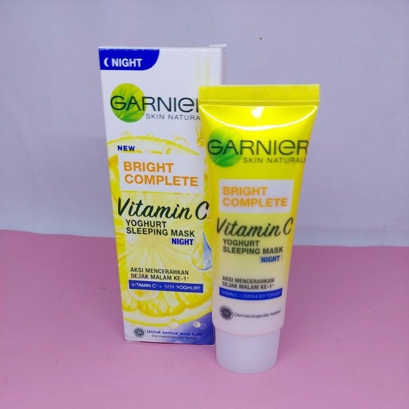 PROMO GARNIER BRIGHT COMPLETE VIT C YOGHURT SLEEPING MASK (KUNING NIGHT)/CREAM MALAM/GARNIER