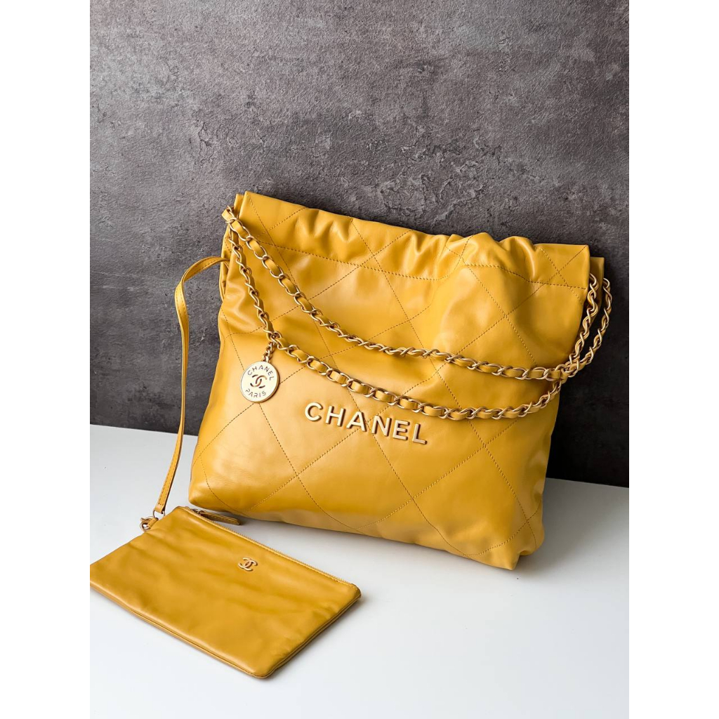 22 small lambskin ghw - yellow