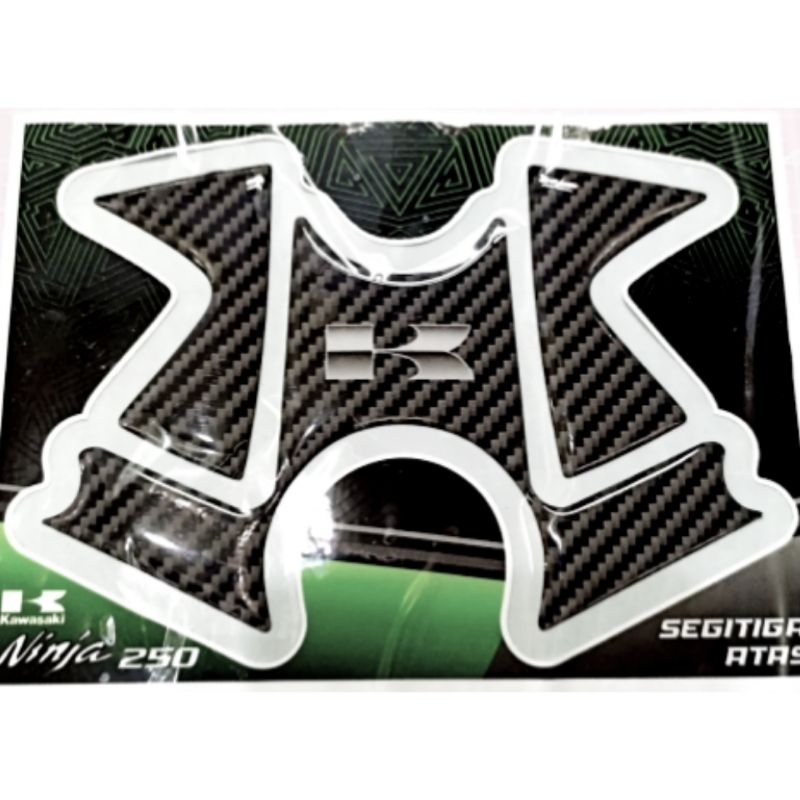 EMBLEM SEGITIGA NINJA 250 KARBU,FI/STIKER TIMBUL VARIASI SEGITIGA NINJA 250