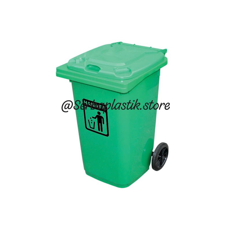 tempat sampah jumbo plastik 100ltr / tong sampah jumbo segi / tempat sampah roda besar tutup warna k