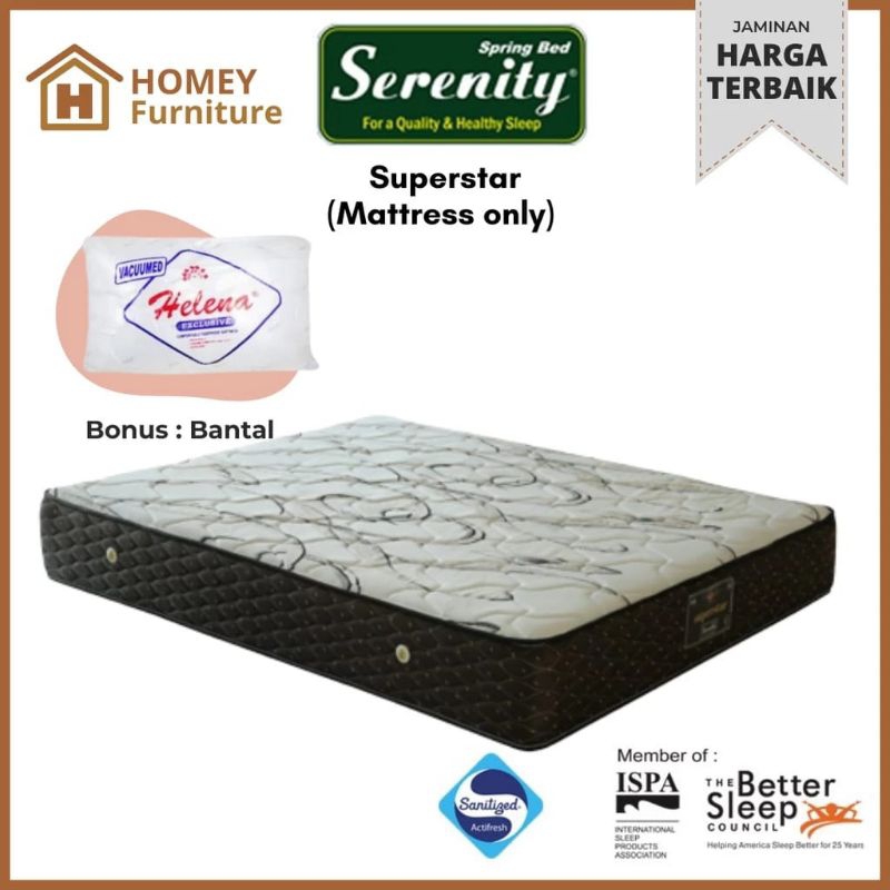 SPRING BED SUPER STAR MINIMALIS SPRING BED ELEGAN SPRING BED SERENITY