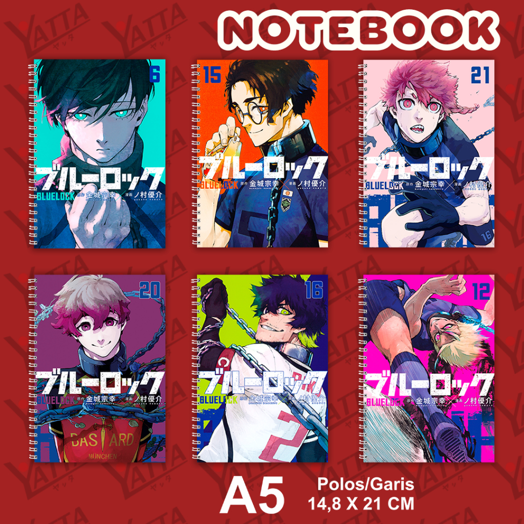 

Notebook Anime Ukuran A5 14,6 cm x 21 cm Blue Lock Seri 2 Yukimiya Rin YOTAKUSHOP