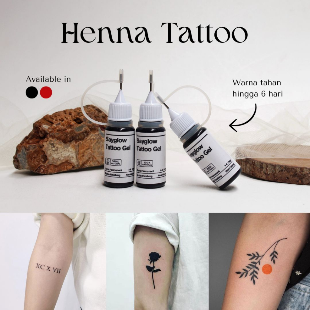 Tinta Henna Tato Halal Temporer Tahan Lama [ Sayglow ]