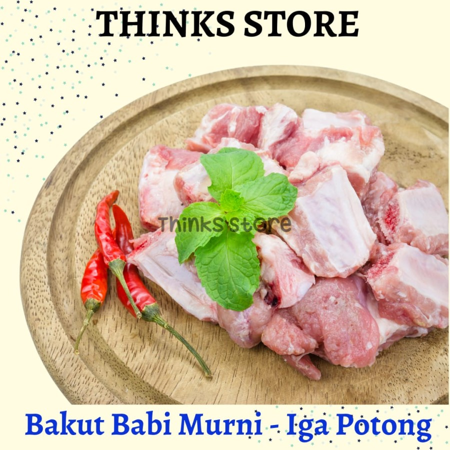 Iga babi Bakut Potong - Bakut Murni 500gr