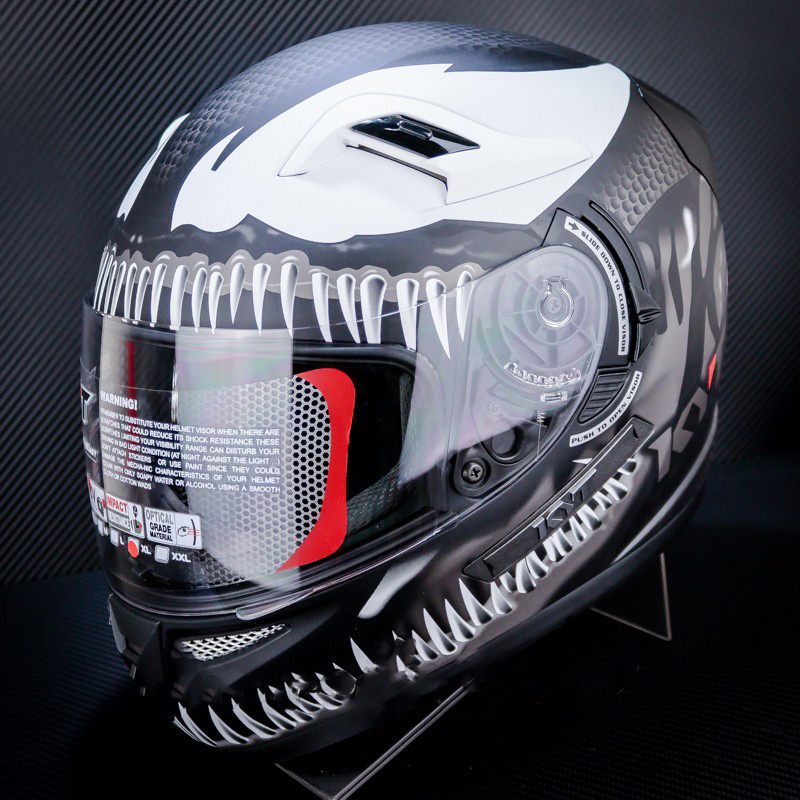 HELM KYT K2 RIDER VENOM  BLACK DOFF WHITE  FULL FACE