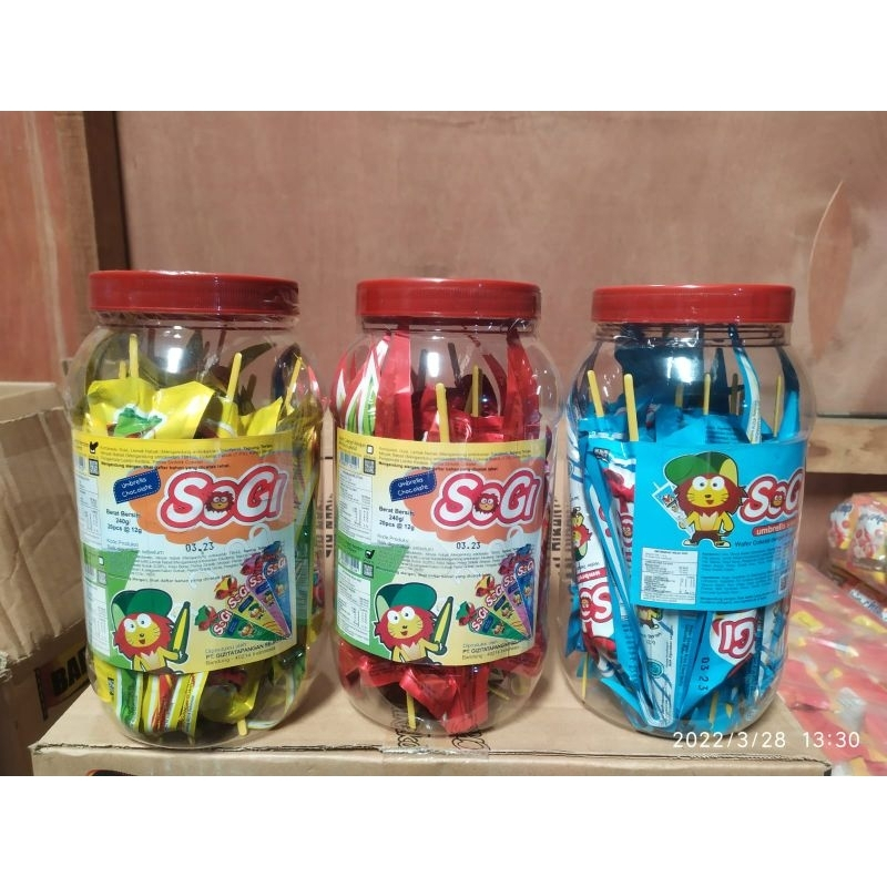 Coklat Cemilan Snack Sogi Payung Umbrella Mainan Anak Murah Toples (isi 20 pcs)