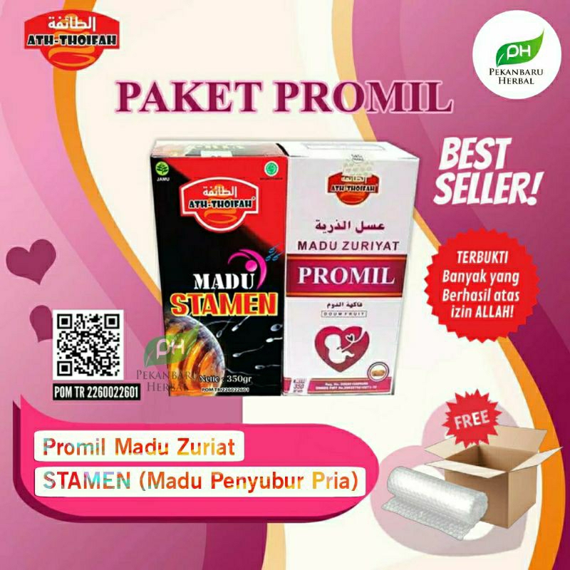 

Paket Madu Zuriat / Zuriyat Promil dan Stamen (Penyubur Pria) Ath-Thoifah Original