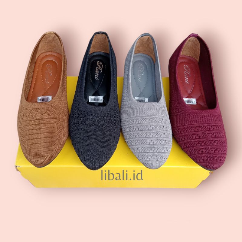 Sepatu balet wanita rajut import flat shoes sepatu balet kerja wanita terlaris