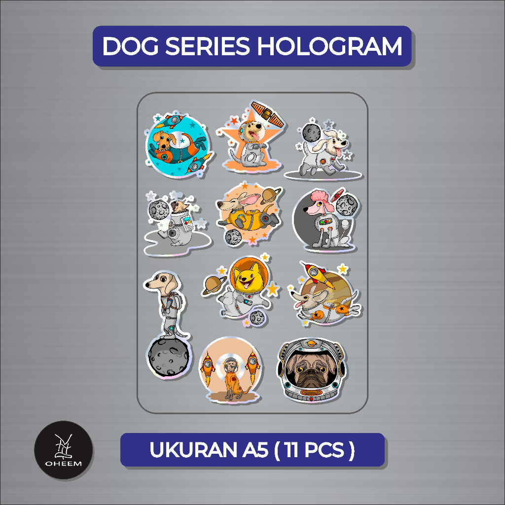 

STIKER PACKAGE Hologram Dog Astronot Ukuran A5 dapat 11 pcs sticker Hp, Laptop, & Motor