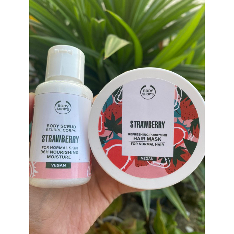 PAKET BODY SHOP BODY SCRUB DAN HAIR MASK