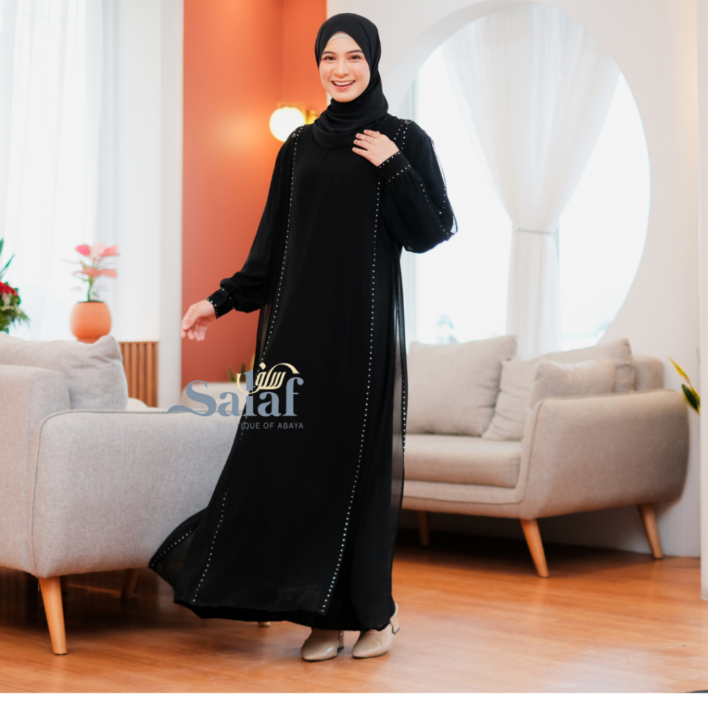 Abaya Hitam Gamis Turkey Bahan Kain Saudi-5