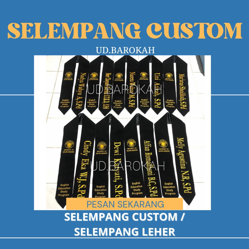 SELEMPANG CUSTOM/SELEMPANG LEHER/SELEMPANG WISUDA/SELEMPANG MURAH/SELEMPANG BLUDRU/SELEMPANG BORDIR/