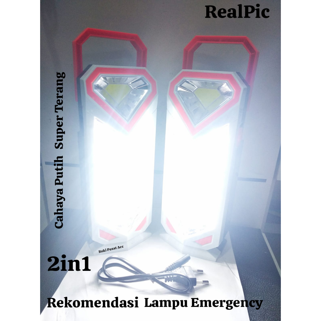 Lampu Emergency / Lampu Darurat 2in1 COB LED Bright Emergency Super Terang