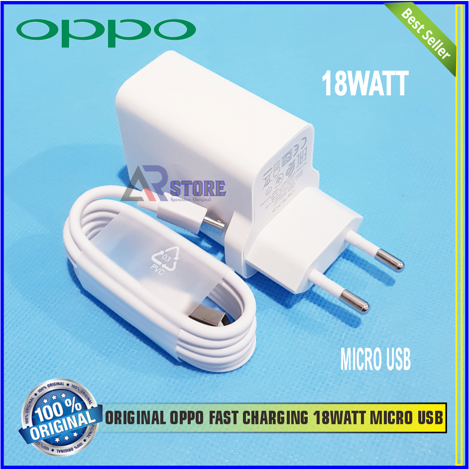 CHARGER OPPO ORIGINAL ASLI 100% 18 WATT FAST CHARGING MICRO USB/TEPSI/ HIGH QUALITY BAWAAN CABUTAN H