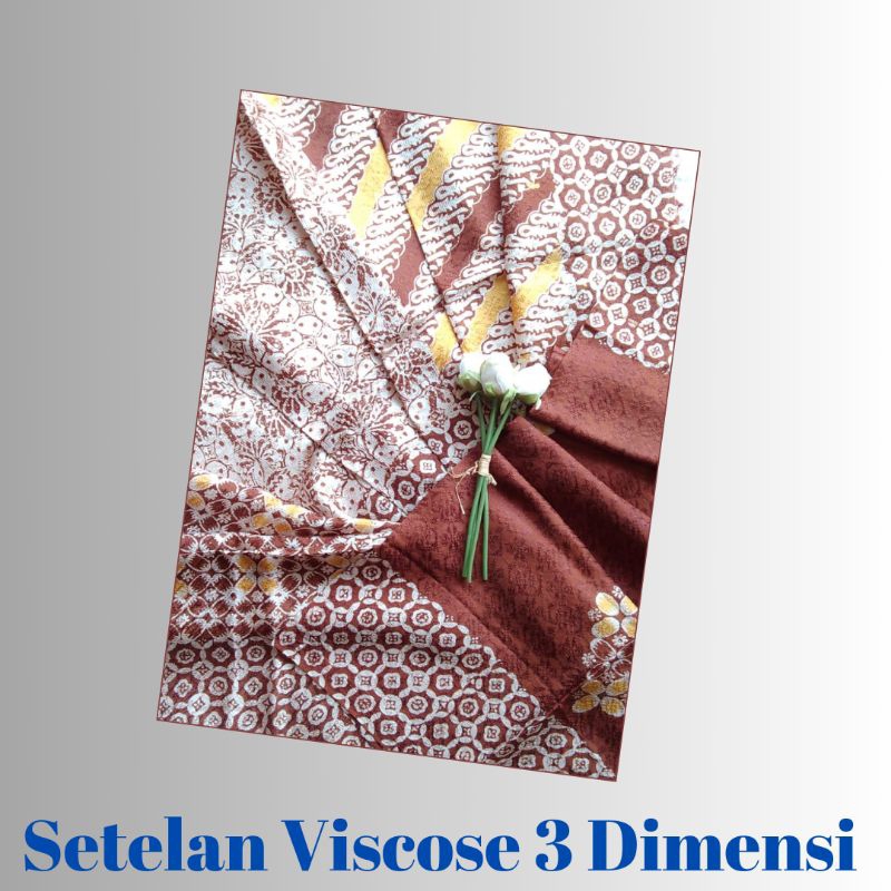 UREE FASHION KAIN SETELAN BATIK VISCOSE SEMI SUTRA MOTIF 3 DIMENSI BATIK VISCOSE KHAS CIREBON BATIK 
