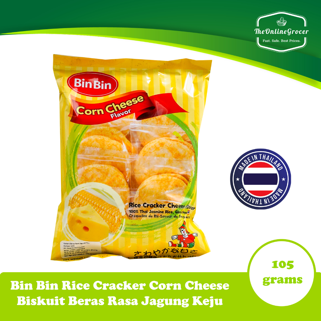 

Bin Bin Rice Crackers Corn Cheese 105gr - Biskuit Beras Rasa Jagung Keju