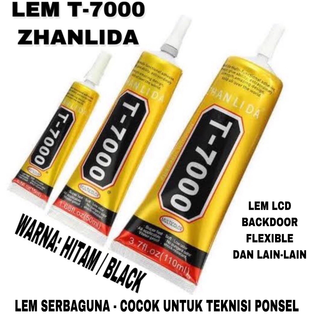 LEM T-7000 B-7000 110ML / LEM LCD TOUCHSCREEN T-7000 B-7000 110ML / LEM LCD ORIGINAL T-7000 B-7000 WARNA HITAM DAN BENING