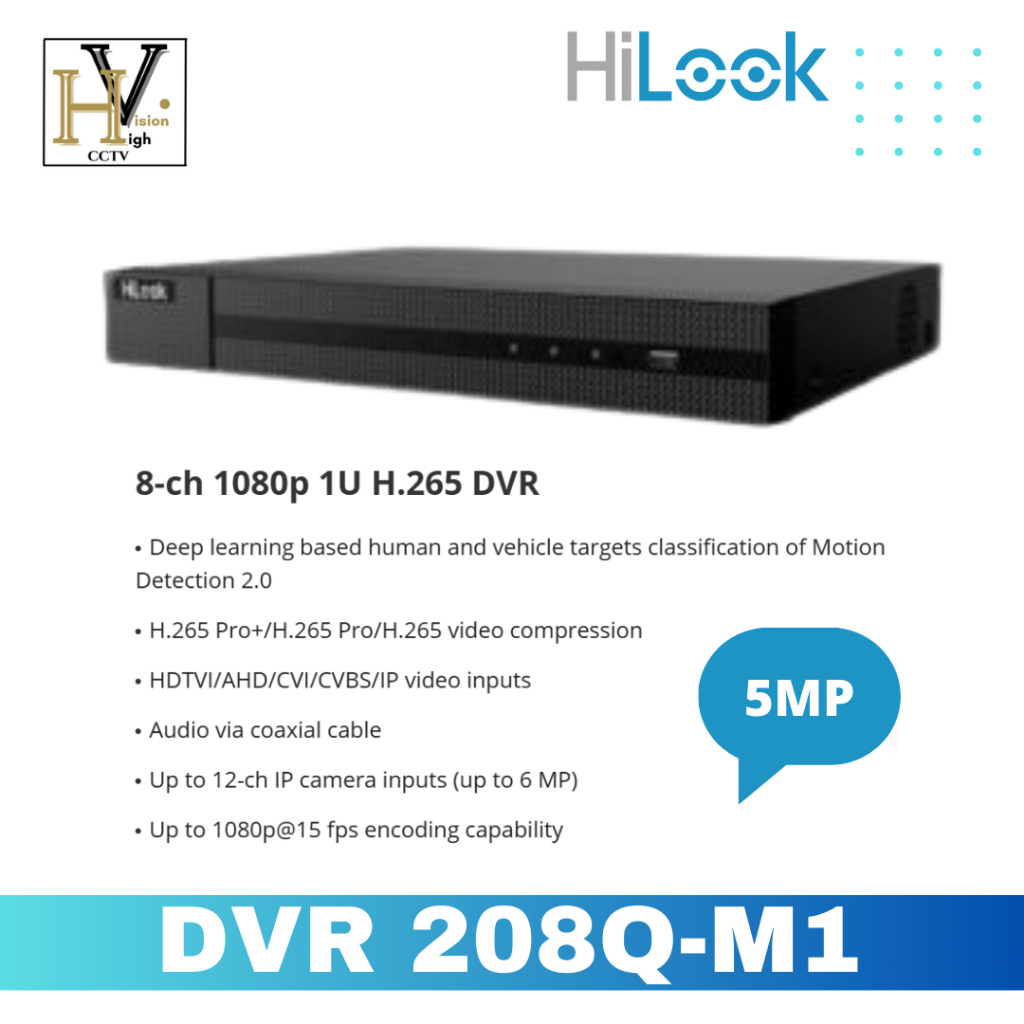 DVR HILOOK 8CH 208Q-M1 5MP